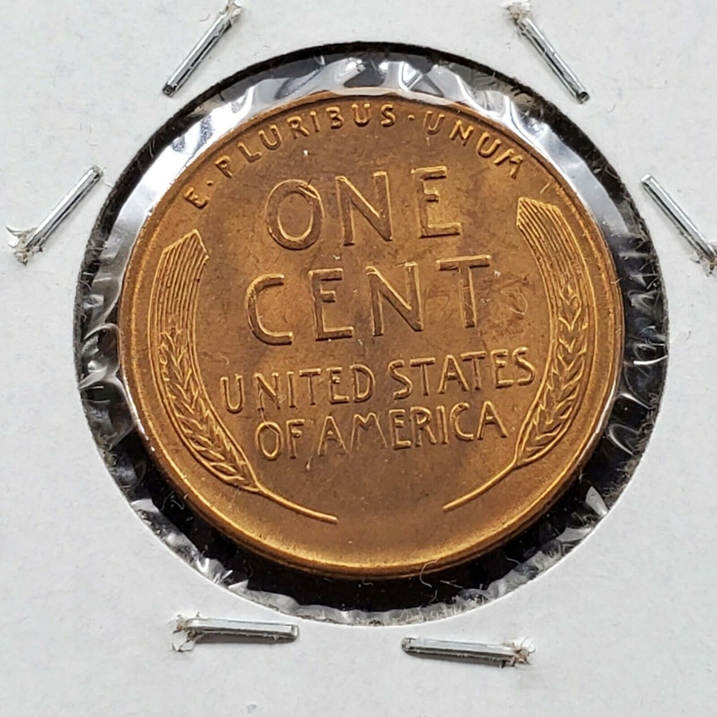 1955 S Lincoln Wheat Cent Penny BU RB Die chips in Liberty
