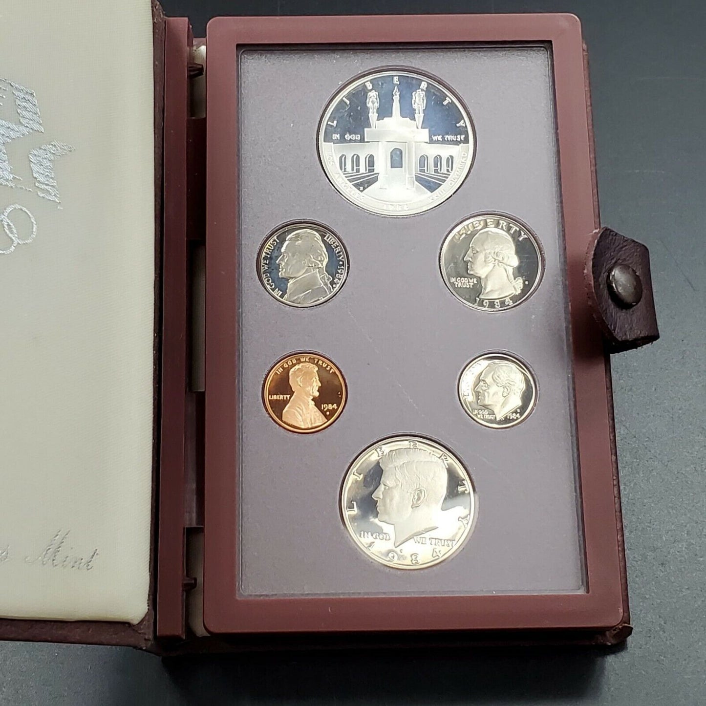 1984 S US Mint Prestige Proof Set OGP Box COA Silver Dollar OGP Nice Condition 2