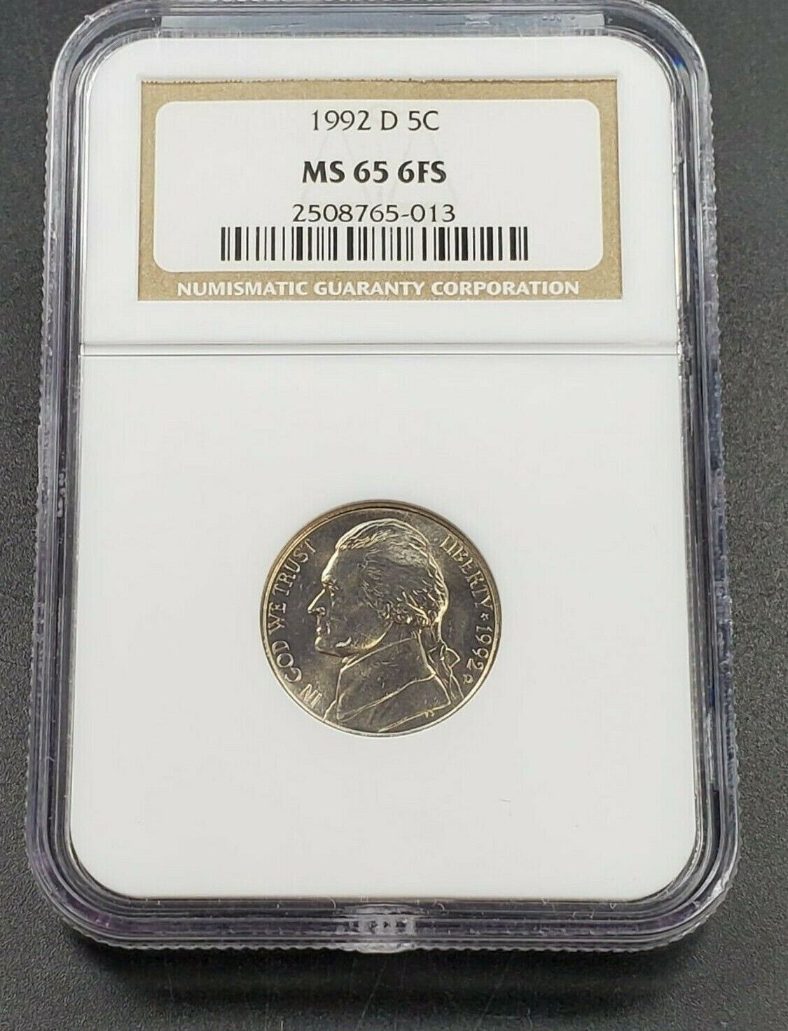1992 D Jefferson Nickel Coin NGC MS65 6FS