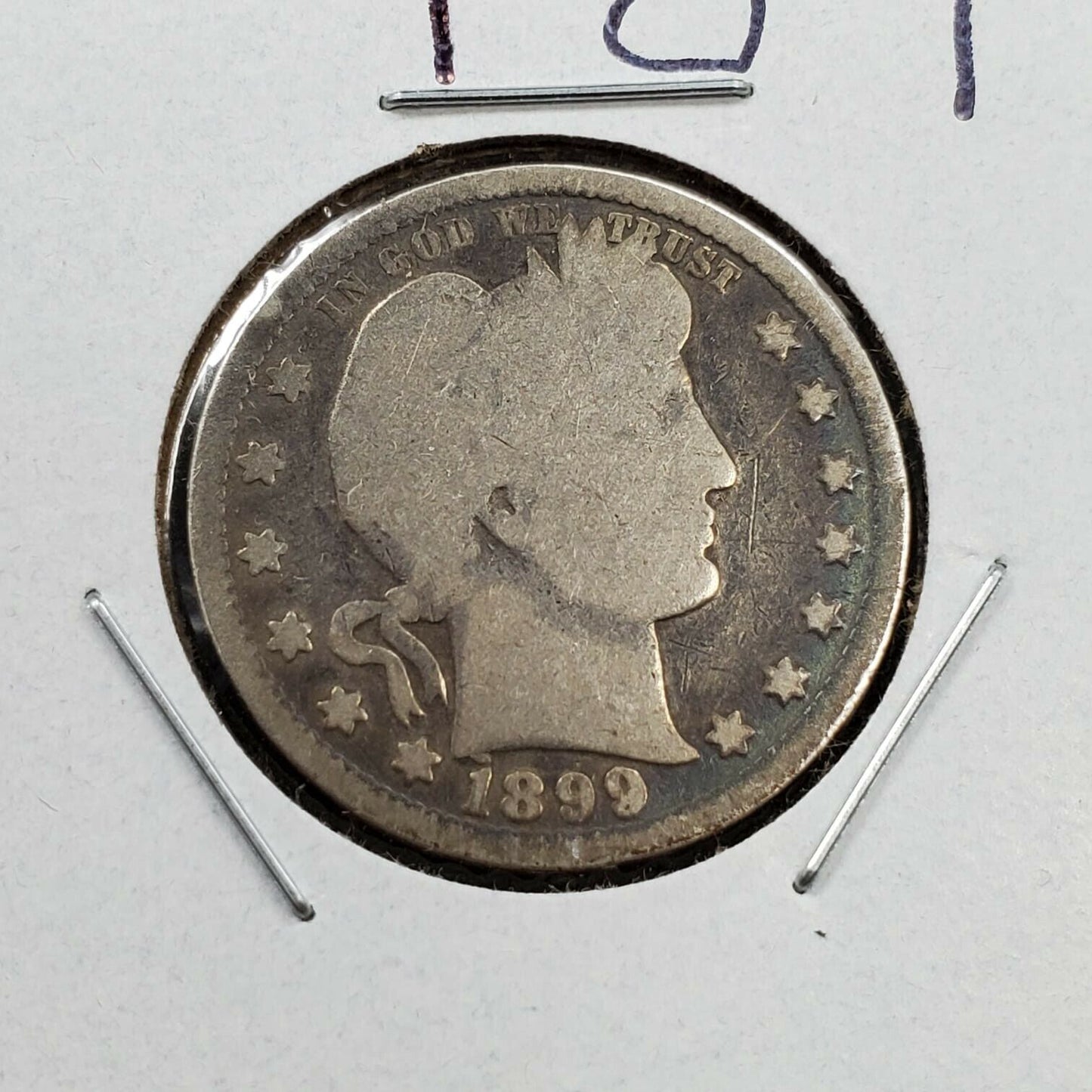 1899 P 25C Barber Silver Quarter Coin Choice Circulated