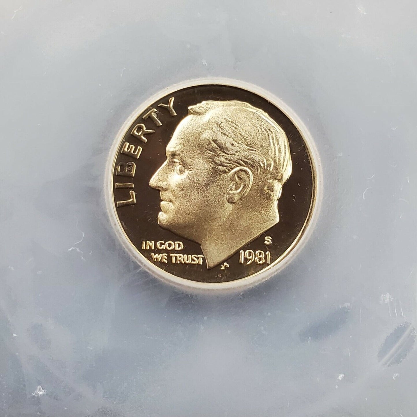1981 S Roosevelt  Type 1 Clad Dime Proof Coin Vintage ICG PR70 DCAM Deep Cameo