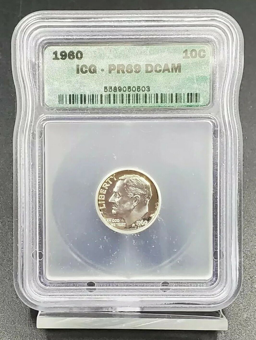 1960 P Roosevelt Silver Dime Coin P69 DCam Deep Cameo ICG Gem Proof Nice Coin 2