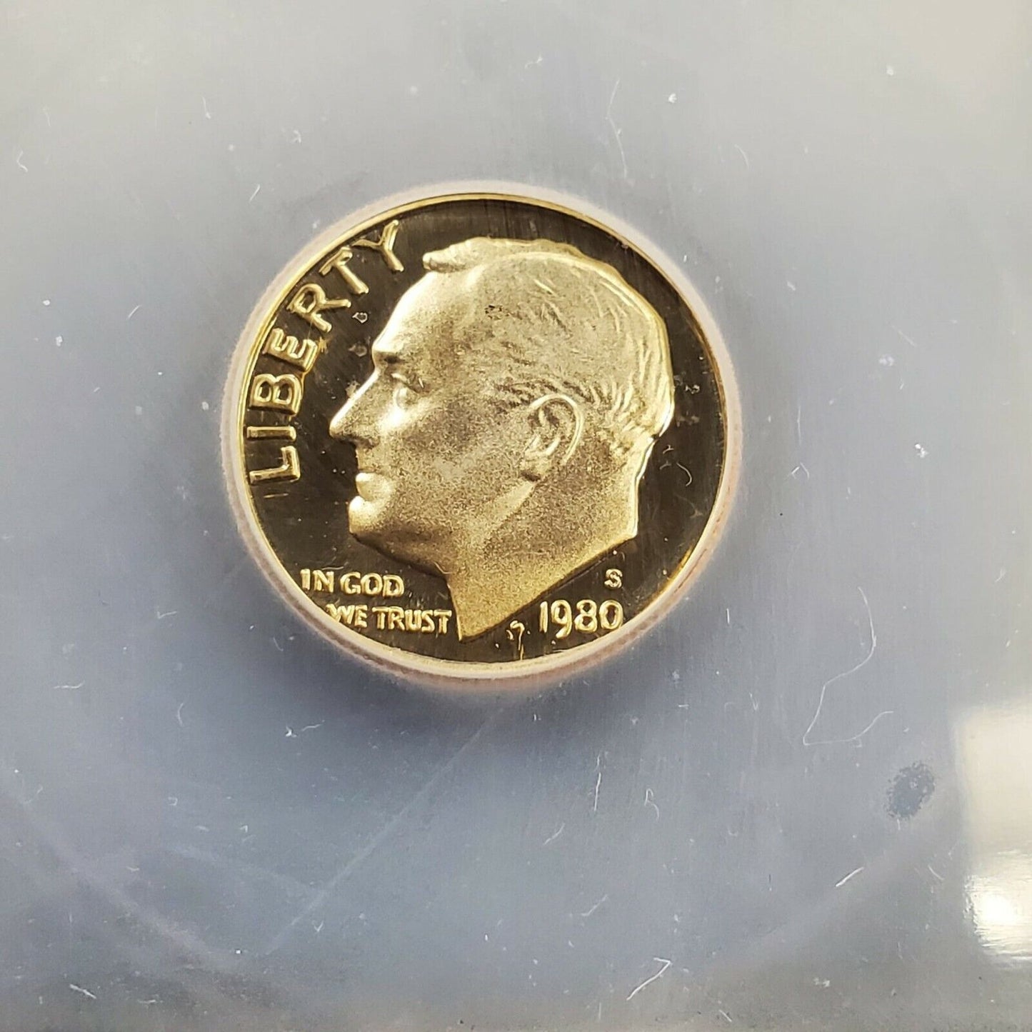 1980 S Roosevelt Clad Dime Proof Coin Vintage ICG PR70 DCAM Deep Cameo Gem