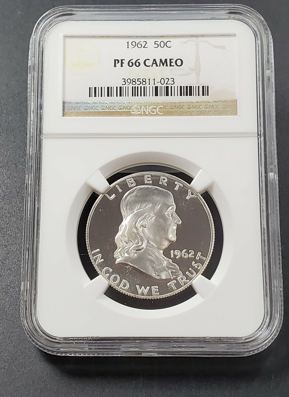 1962 P Franklin Silver Half Dollar NGC PF66 Cameo #4 Very Cameo