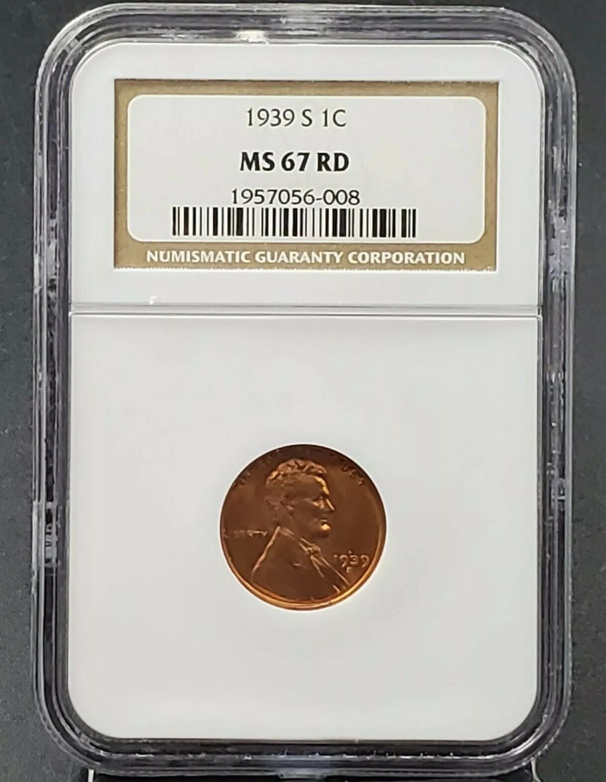 1939 S Lincoln Wheat Cent Penny Coin NGC MS67 RD GEM BU San Francisco CERTIFIED