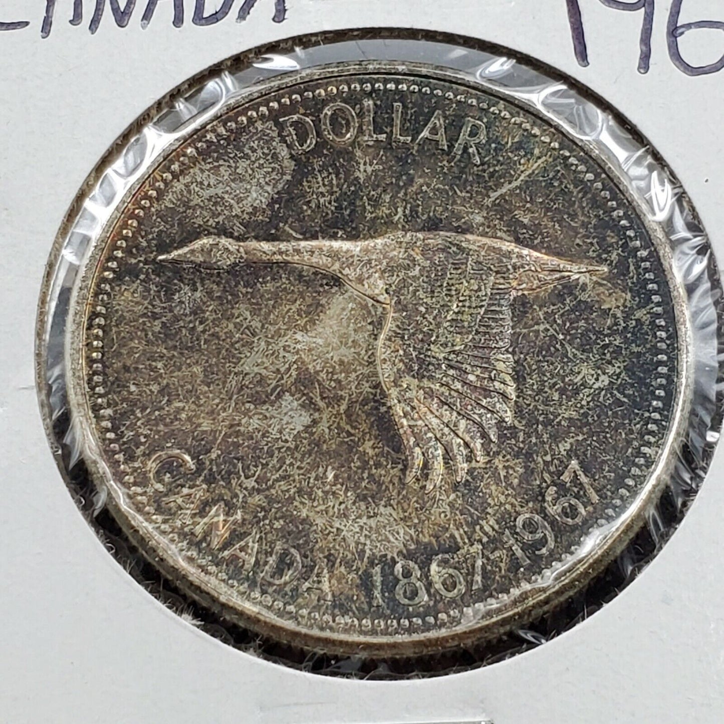 1967 Canada Silver Dollar Coin Neat Toning Toner