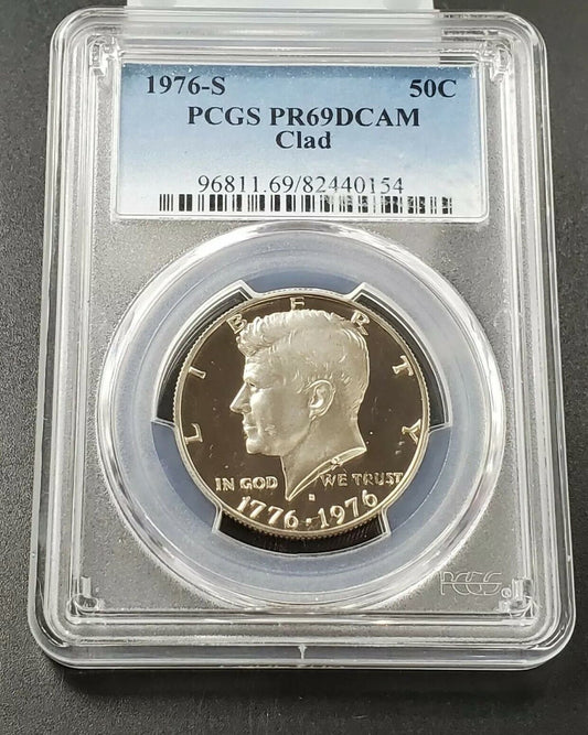 1976 S CLAD Kennedy Proof Eagle Half Dollar Coin PCGS PR69 DCAM Gem