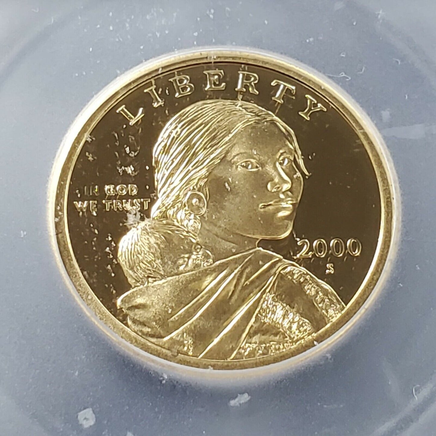2000 S Sacagawea Native American Shoshone Braves Brass Dollar COIN ICG PF69 Dcam
