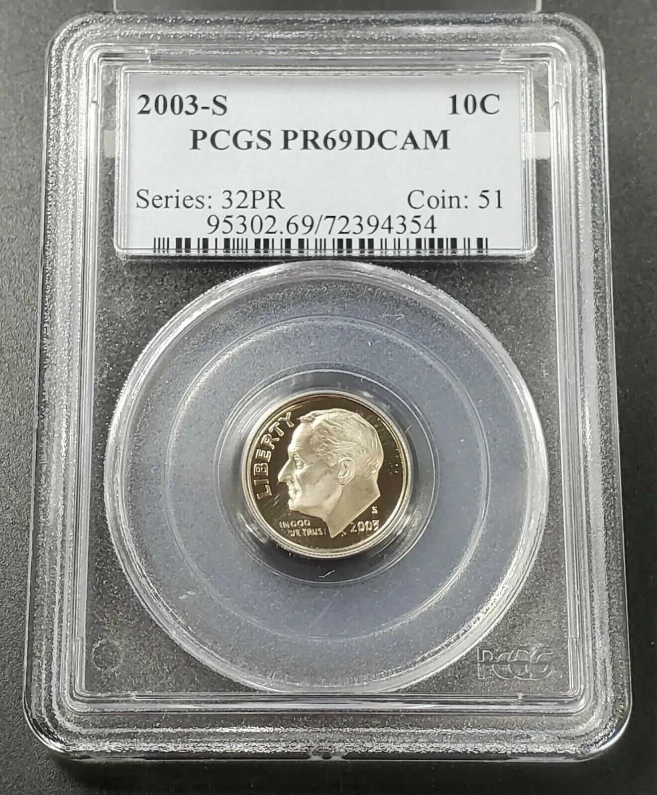 2003 S Roosevelt Proof Clad Dime Coin PCGS PR69 DCAM  #2