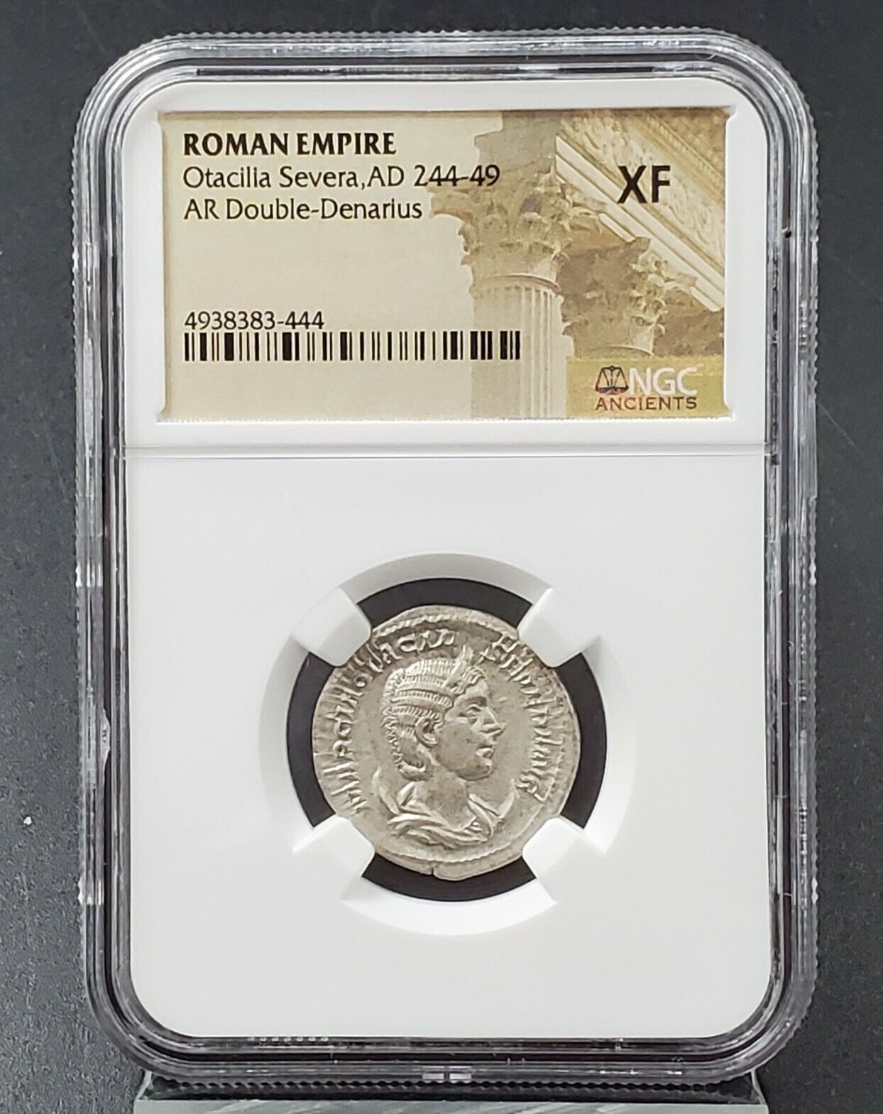 XF Roman Empire Otacilla Severa 244-249 AD Silver Double Denarius NGC XF Ancient
