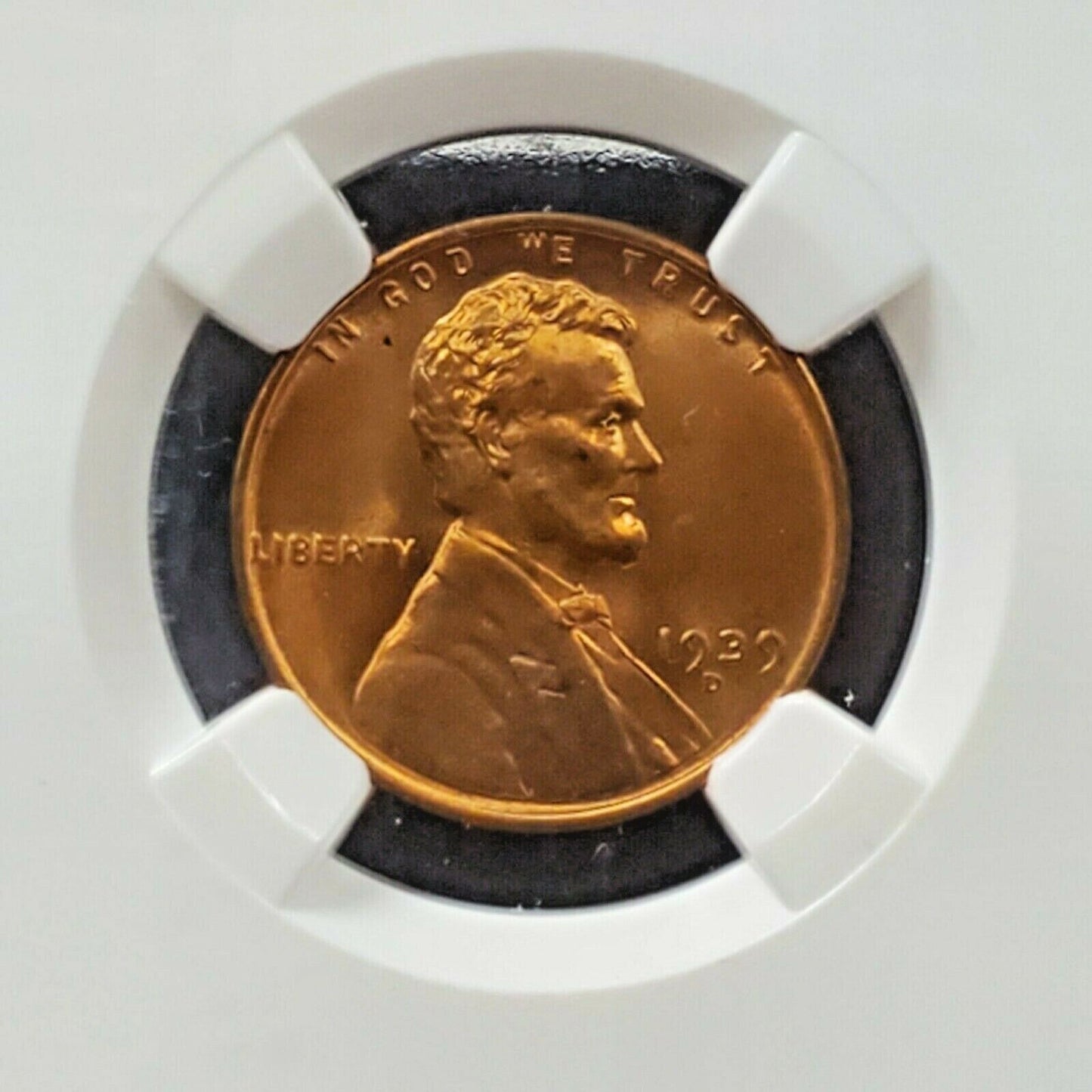 1939 D Lincoln Wheat Cent Penny Coin NGC MS66 RD RED Brown Label Holder