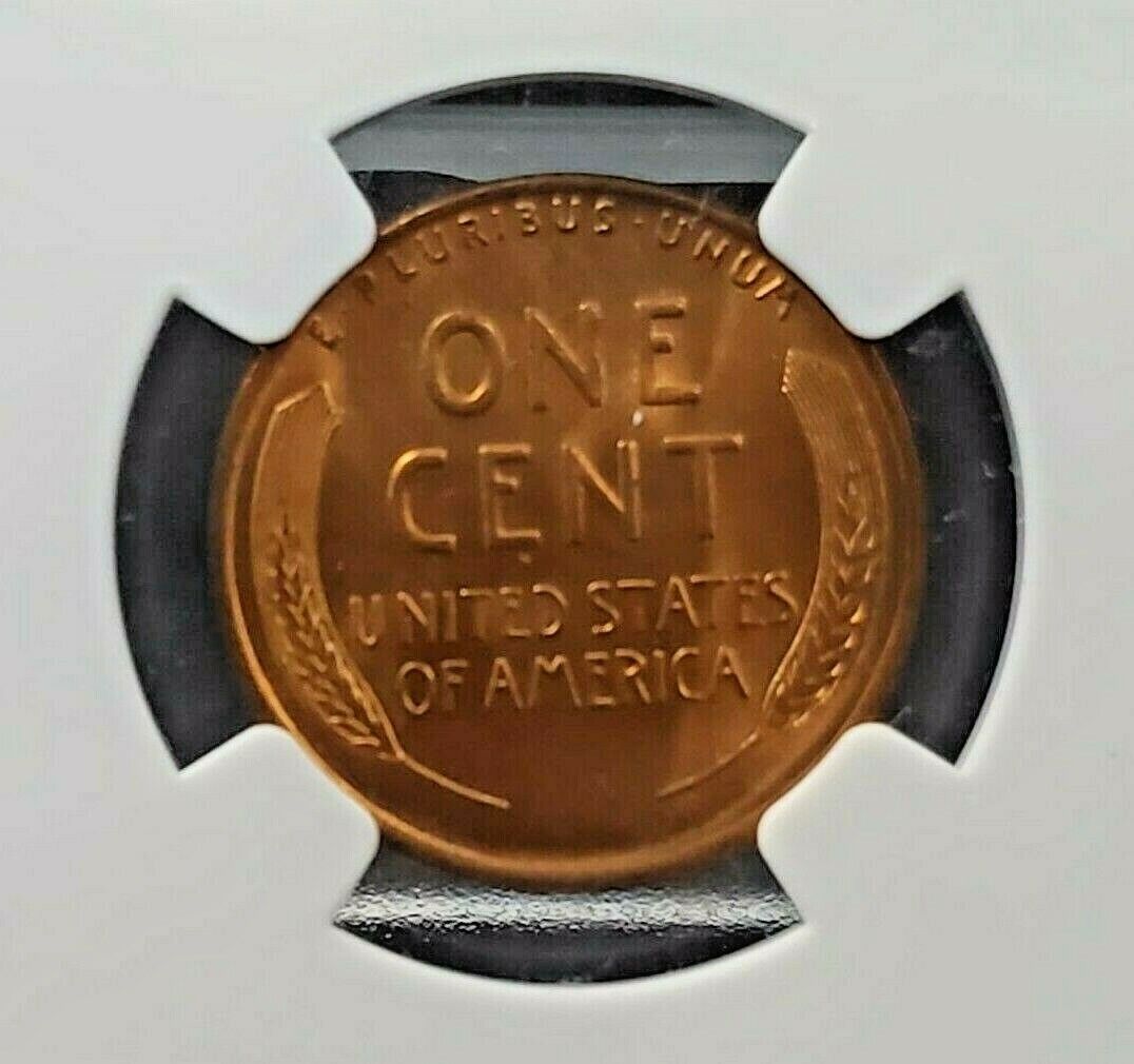 1939 D Lincoln Wheat Cent Penny Coin NGC MS66 RD RED Brown Label Holder