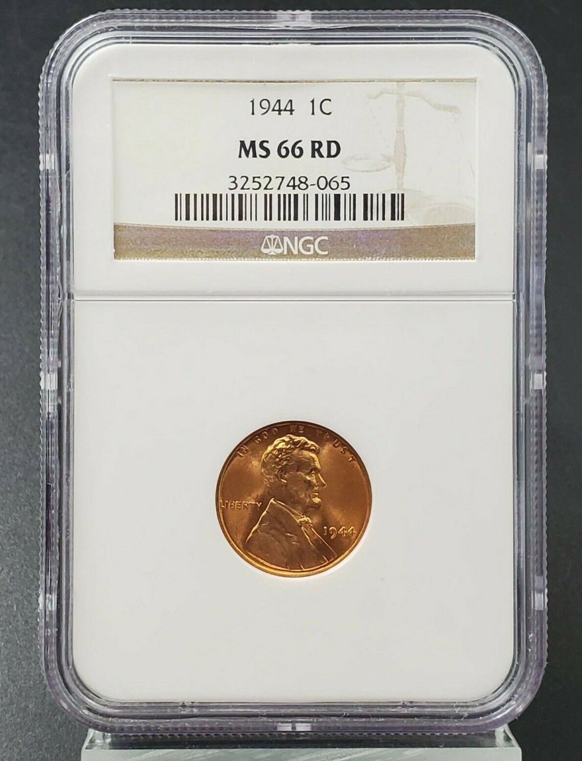 1944 P Lincoln Wheat WW2 Bronze Shell Casing Cent Penny Coin NGC MS66 RED #