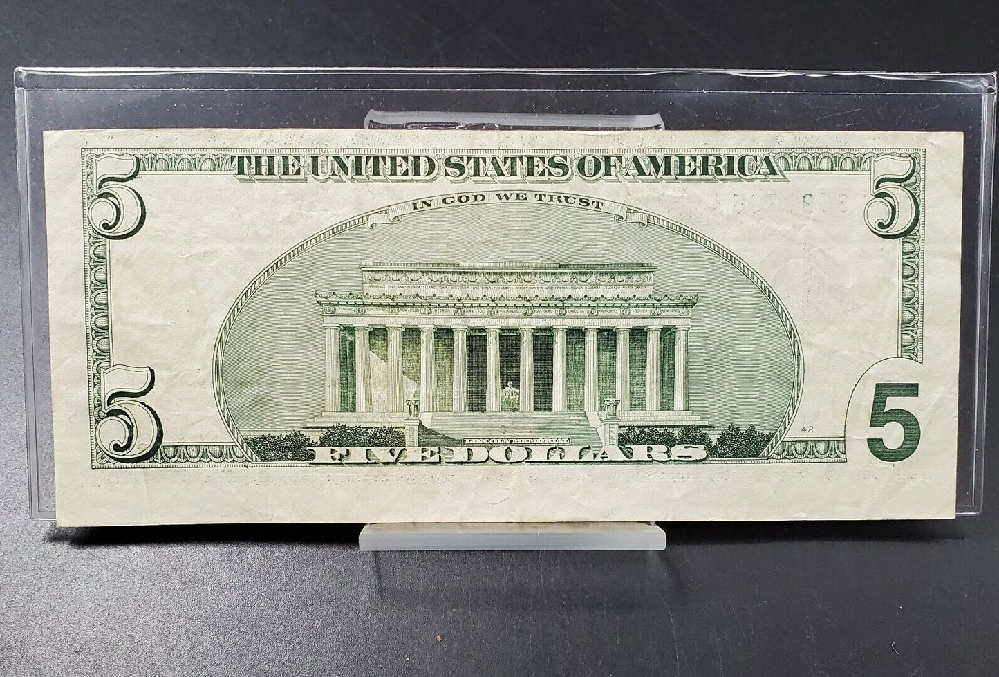 $5 1999 FRN ERROR NOTE MISALIGNED MISCUT Federal Reserve Note Atlanta District