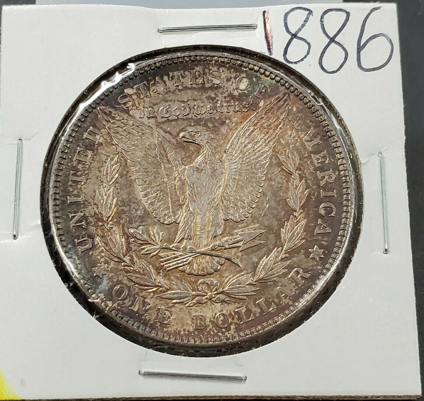 1886 P $1 Morgan Silver Dollar Coin XF EF / AU PQ Nice Toning Toner