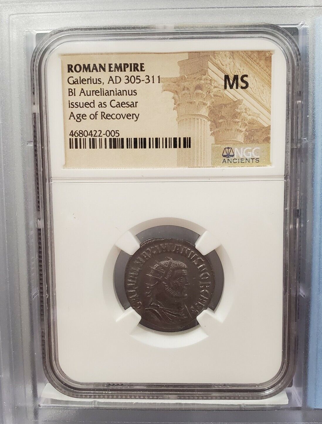 Ancient Roman Empire Galerius, AD 305-311 BI Aurelianianus NGC AU