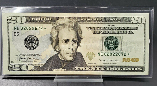 2017 $20 FRN Federal Reserve Star * Replacement Note Neat Serial Number # AU