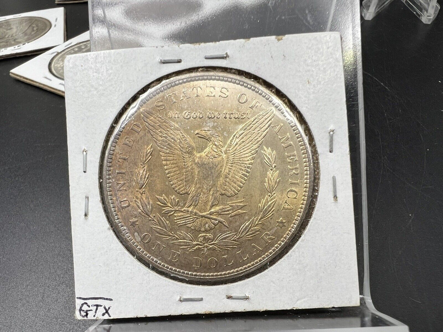 1882 CC Morgan Eagle Silver Dollar Coin BU UNC Nice Amber Toning Toner Luster ++