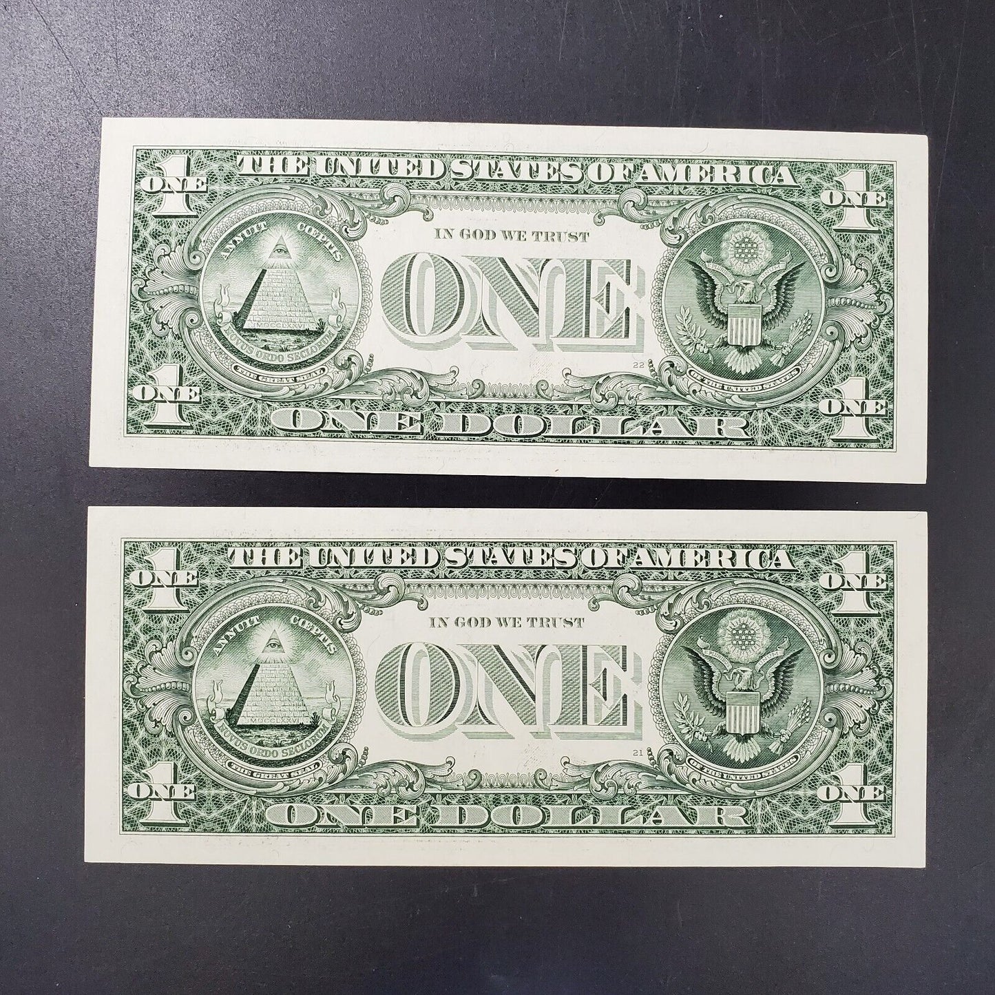 1999 $1 FRN Federal Reserve Note CH UNC Consecutive Pair 2 notes PPQ