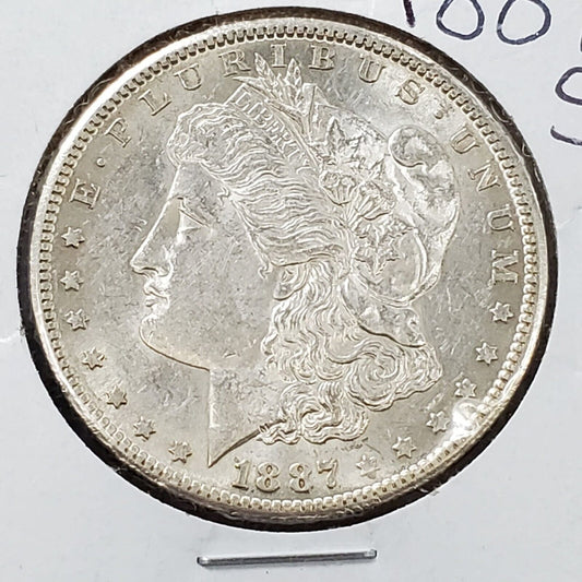 1887 S $1 Morgan Eagle Silver Dollar Coin UNC Uncirculated