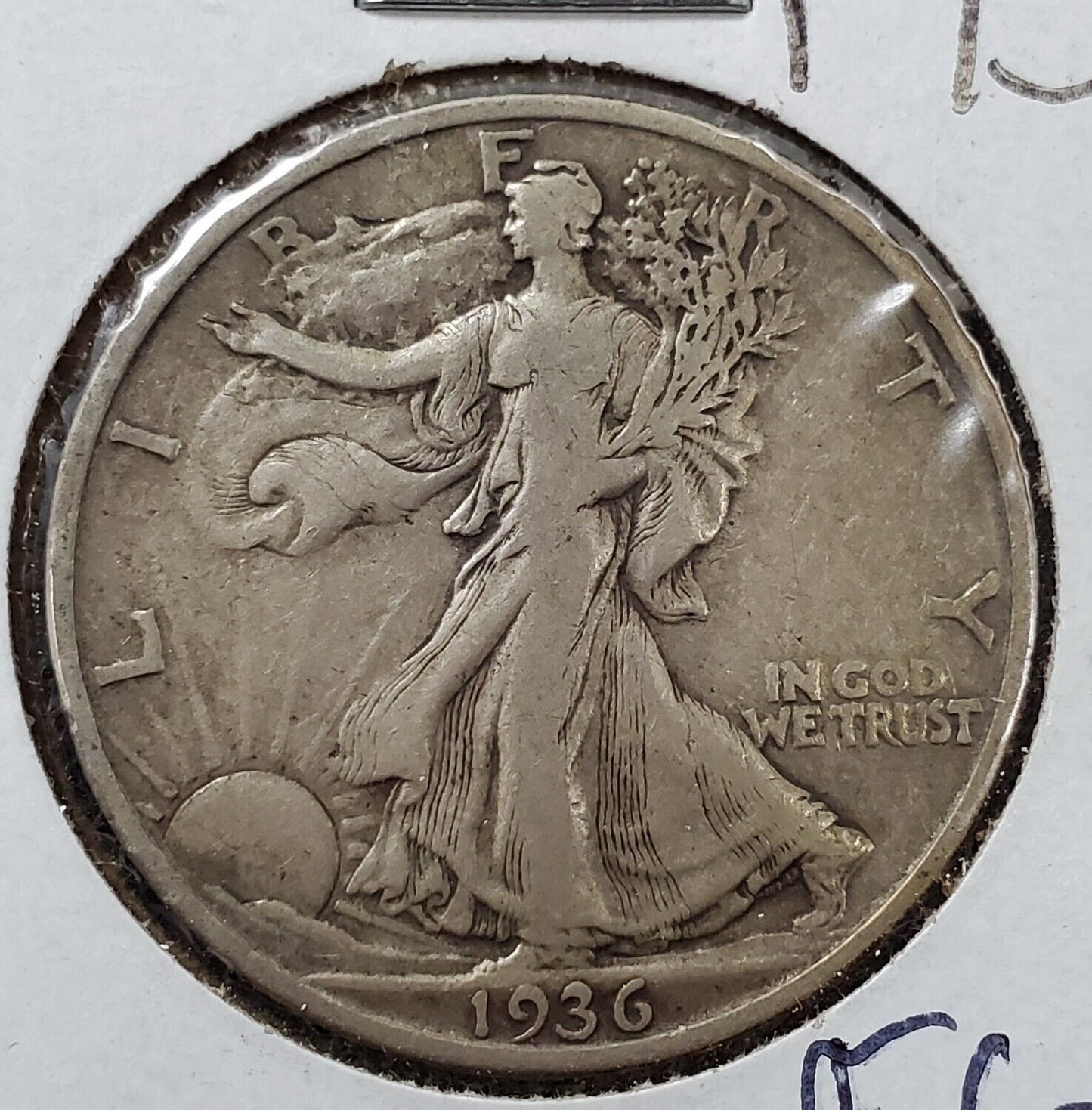 1936 P Walking Liberty Silver Half Dollar Coin VF Very Fine FS-102 DDO Variety