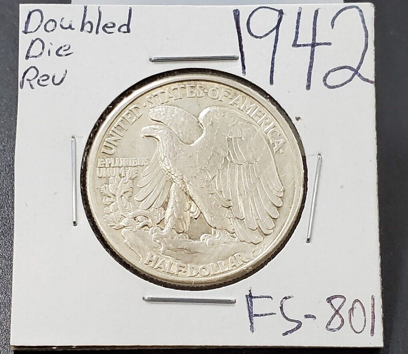 1942 P Walking Liberty Silver Eagle Half Dollar Coin AU Details FS-801