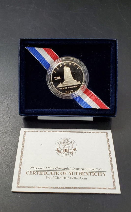 2003 First Flight Centennial Proof Clad Half Dollar Commemorative Coin OGP