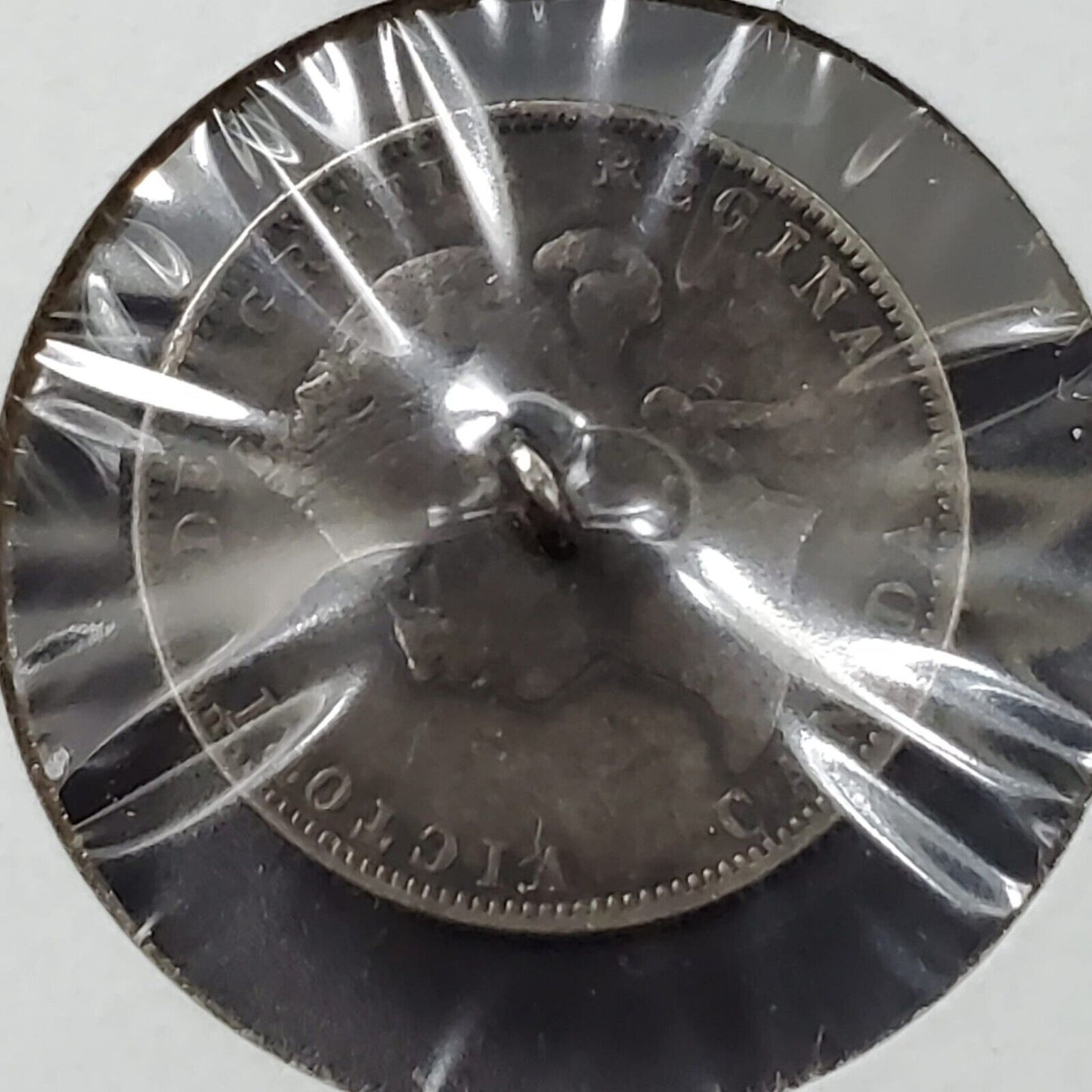 Canada Victorian Era Sterling Silver Quarter Love Token MLK Initials Engraved