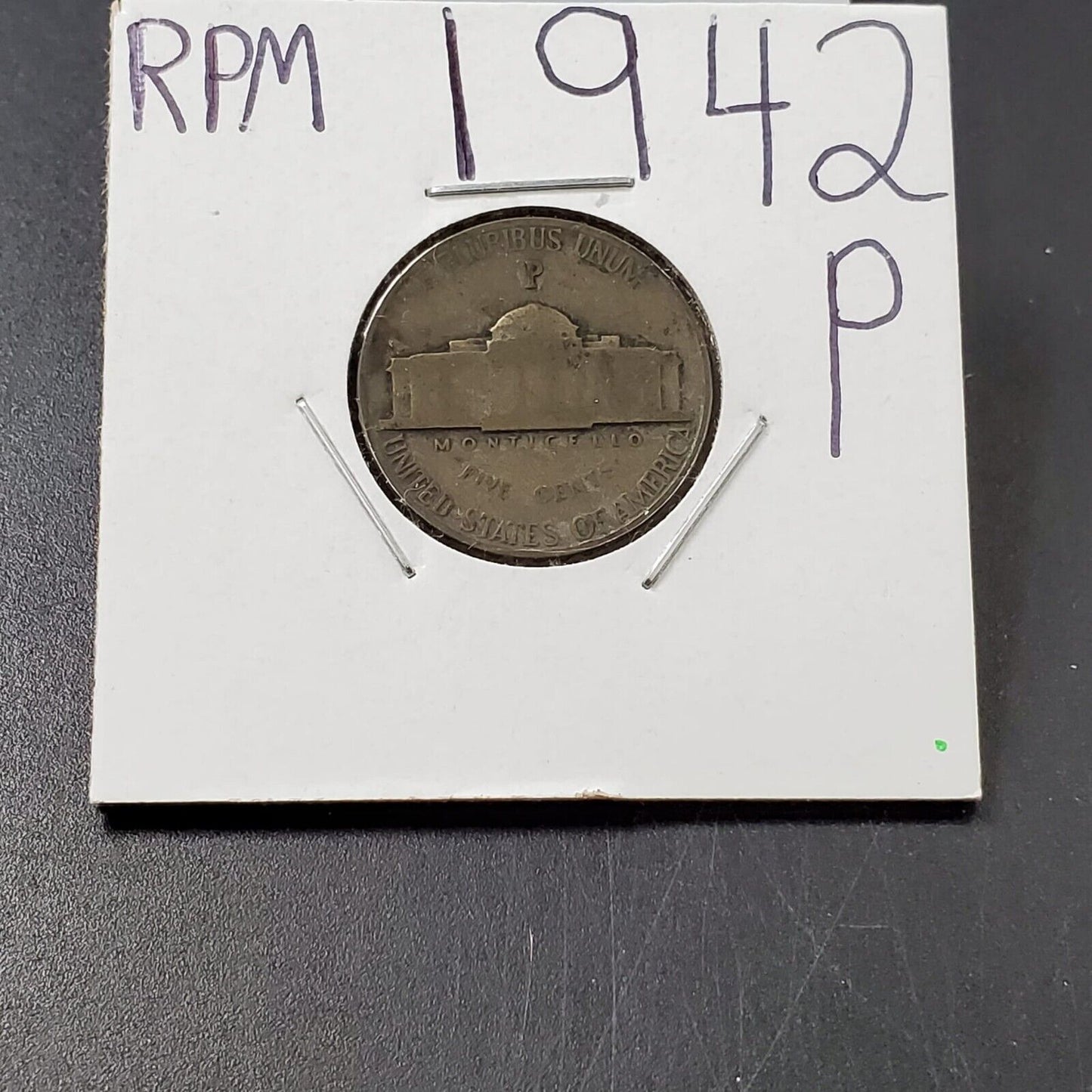 1942 P Jefferson Silver War Nickel Variety Coin RPM Circulated Condition