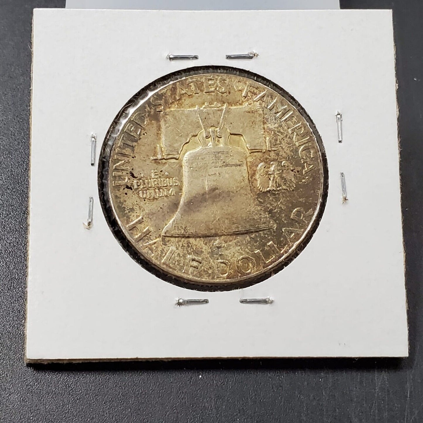 1955 P Franklin Silver Half Dollar Coin PQ * Original amber toning Choice AU