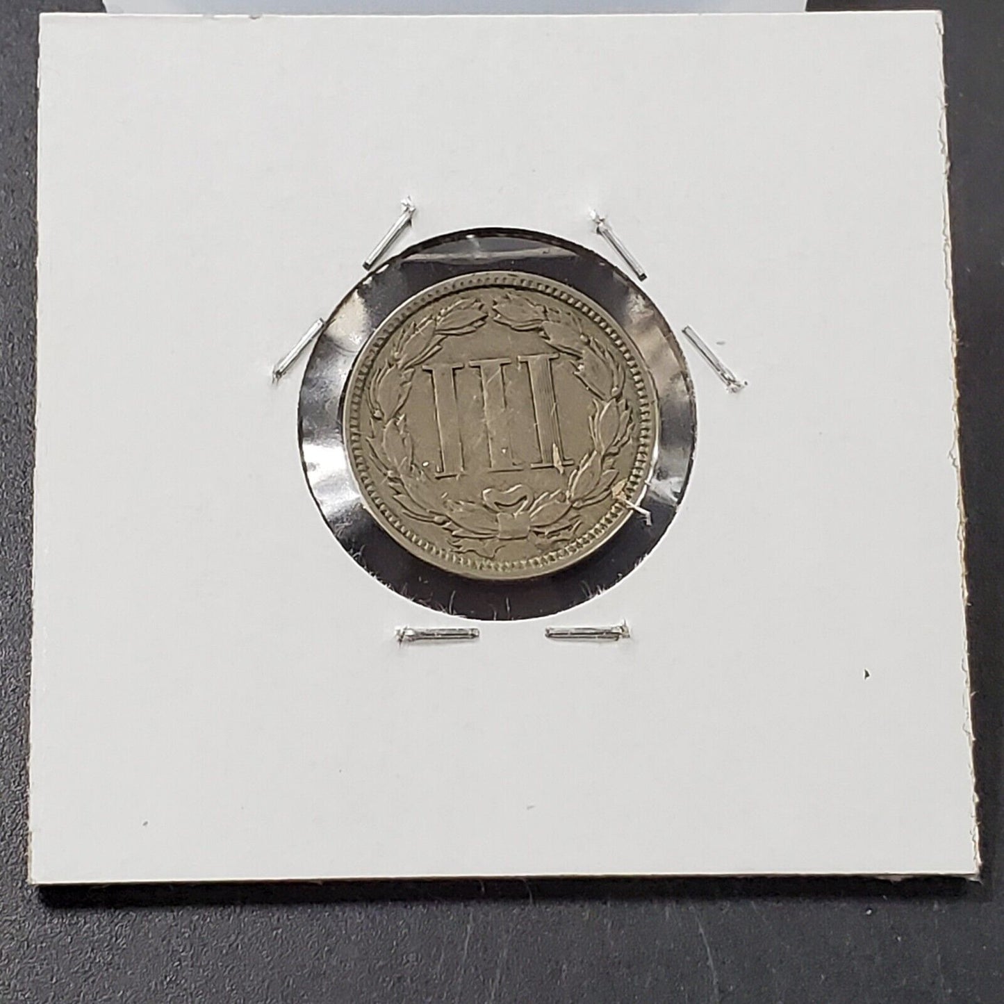 1865 P 3c Liberty Three Cent Nickel Coin AVG Retained Cudd Error VF
