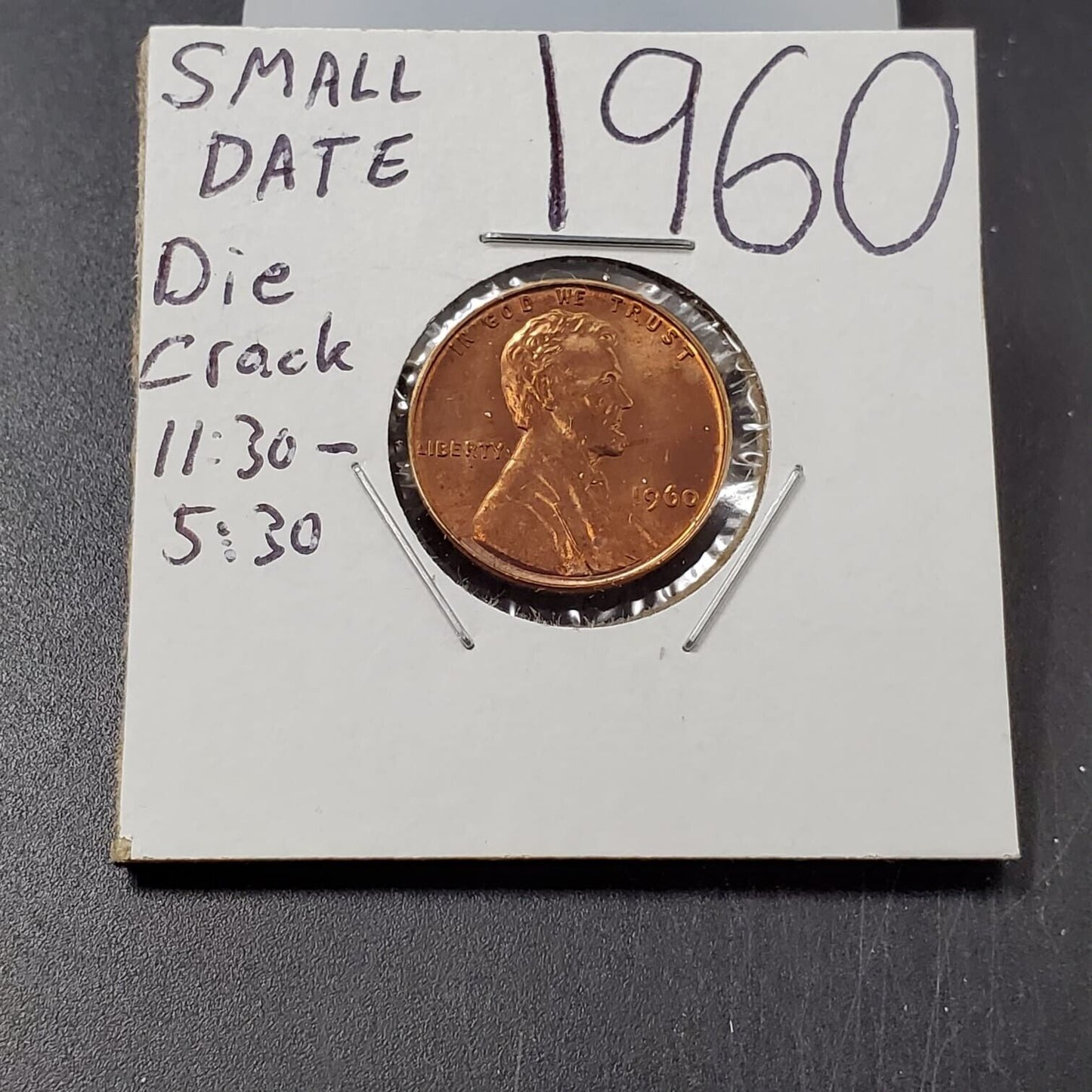 1960 P Lincoln Memorial Cent Penny Coin Small Date Variety with Die Crack CH BU