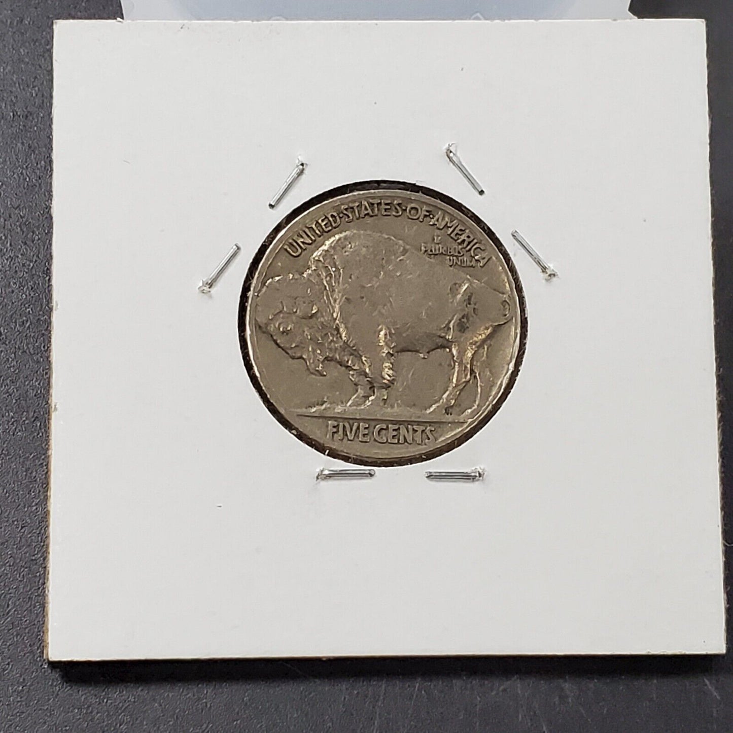 XX37 P Buffalo Nickel Coin Struck Thru Grease Error Variety Coin VF Details