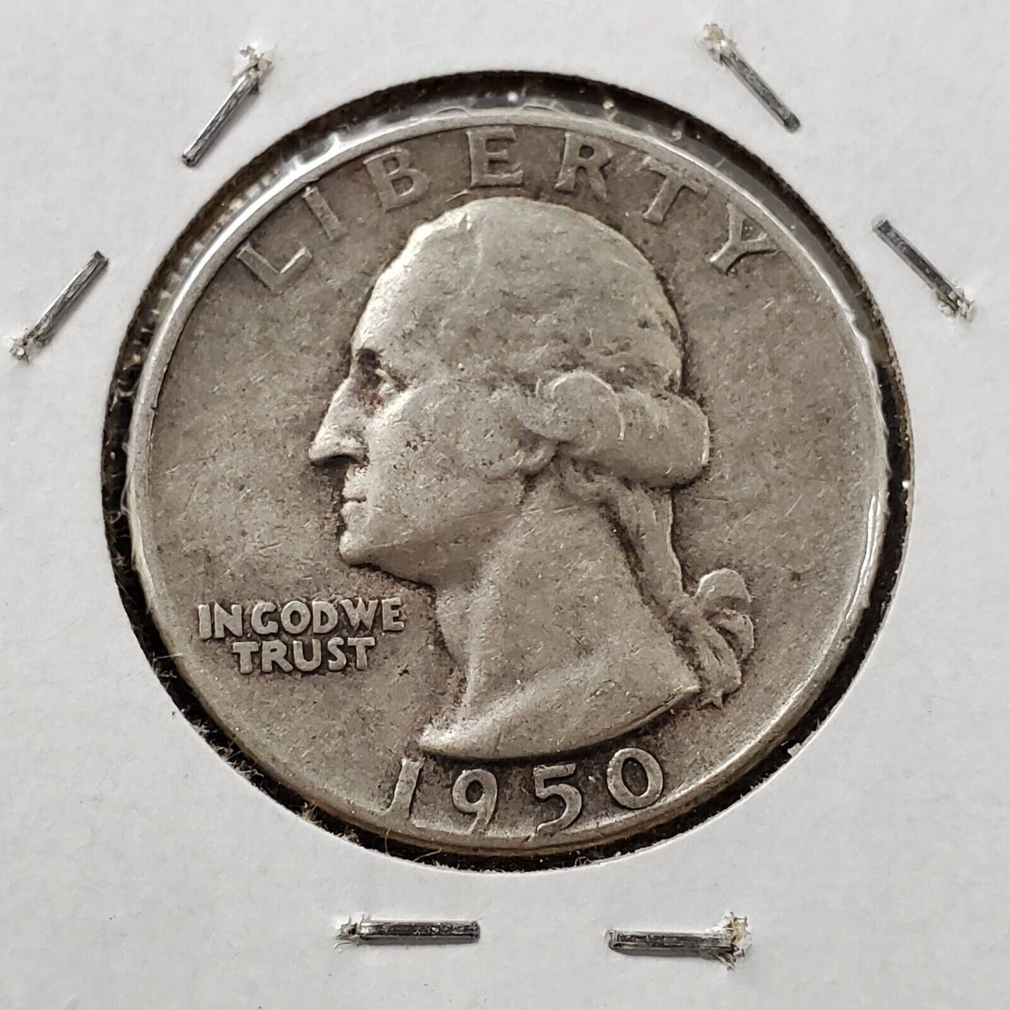1950 P 25c Washington Silver Quarter Coin Double Die Reverse DDR Variety