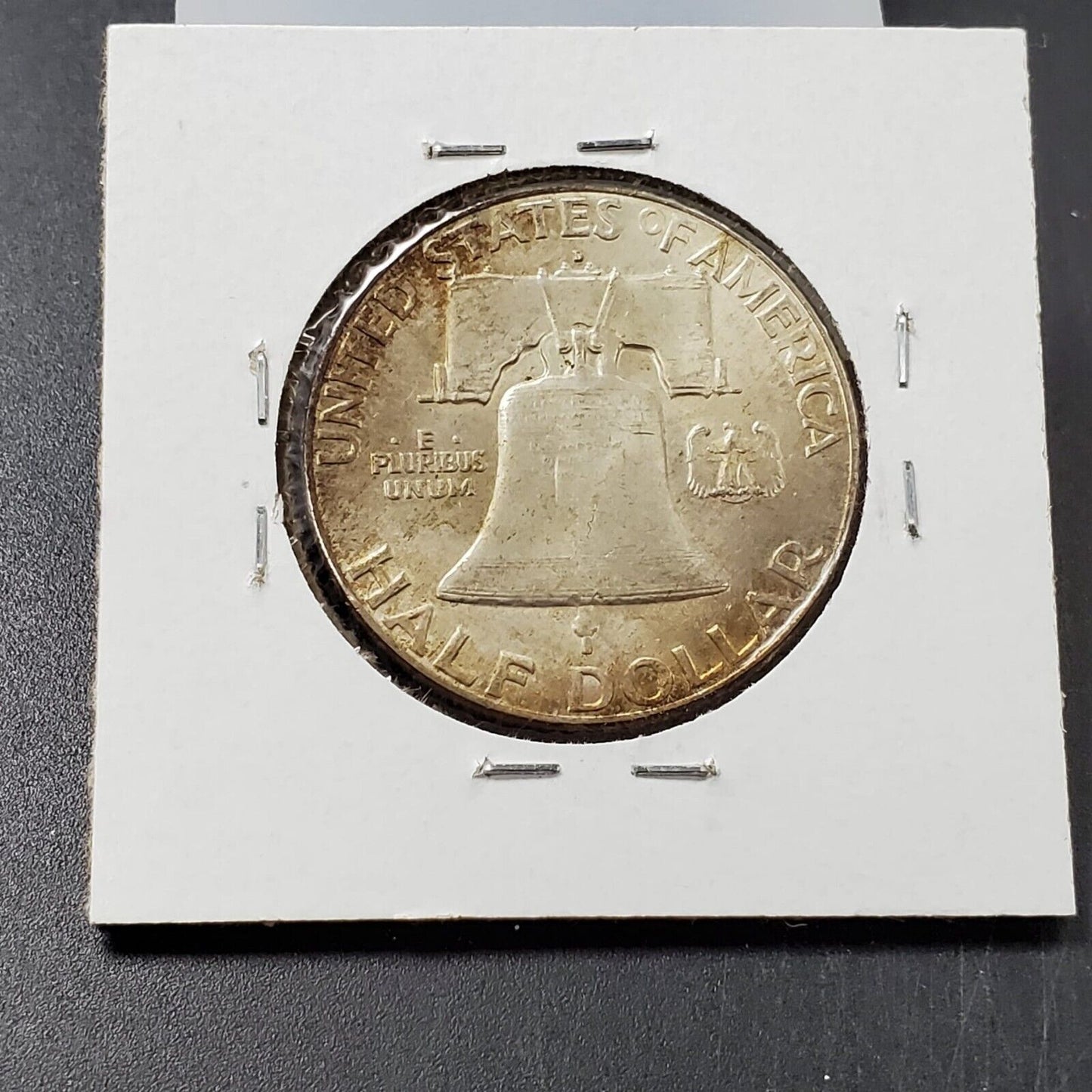 1962 D Franklin Silver Half Dollar Coin CH BU UNC PQ Toning Amber Toner