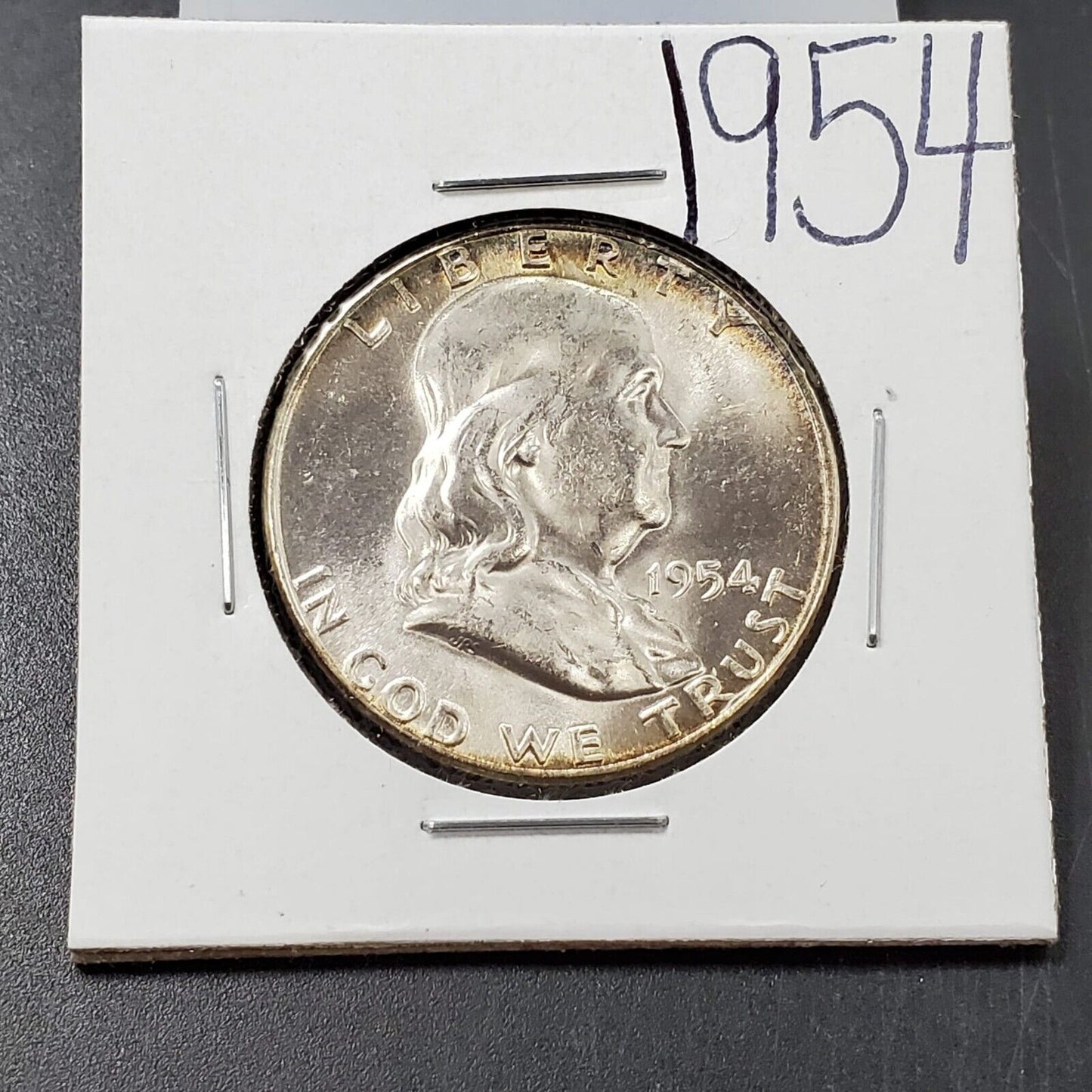 1954 P Franklin Silver Half Dollar Coin Choice BU UNC Toner Nice