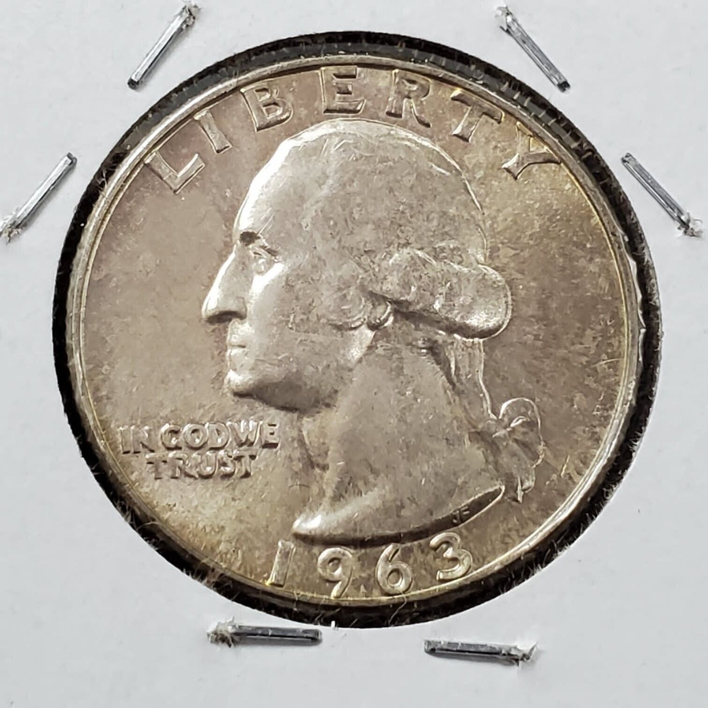 1963 D 25C Washington Quarter Silver Coin Neat Toning Choice AU