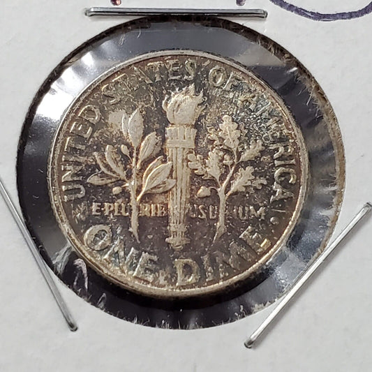 1956 P Roosevelt Silver Dime Coin Toning Toner BU UNC Mint Set Toner