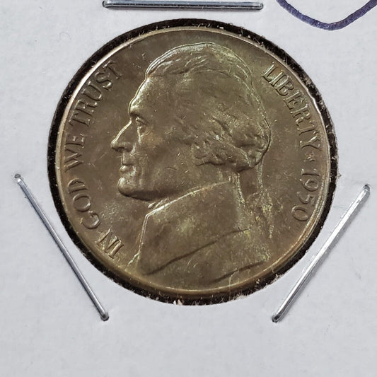 1950 D JEFFERSON NICKEL Choice BU UNC Some Toning Nice Stairs