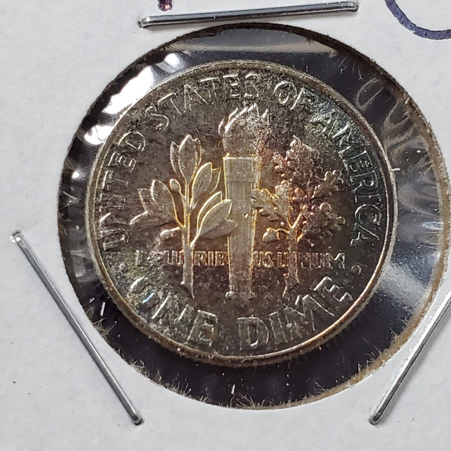 1963 P Roosevelt Silver Dime Neat Toning Toner PQ * Rainbow CH BU Coin