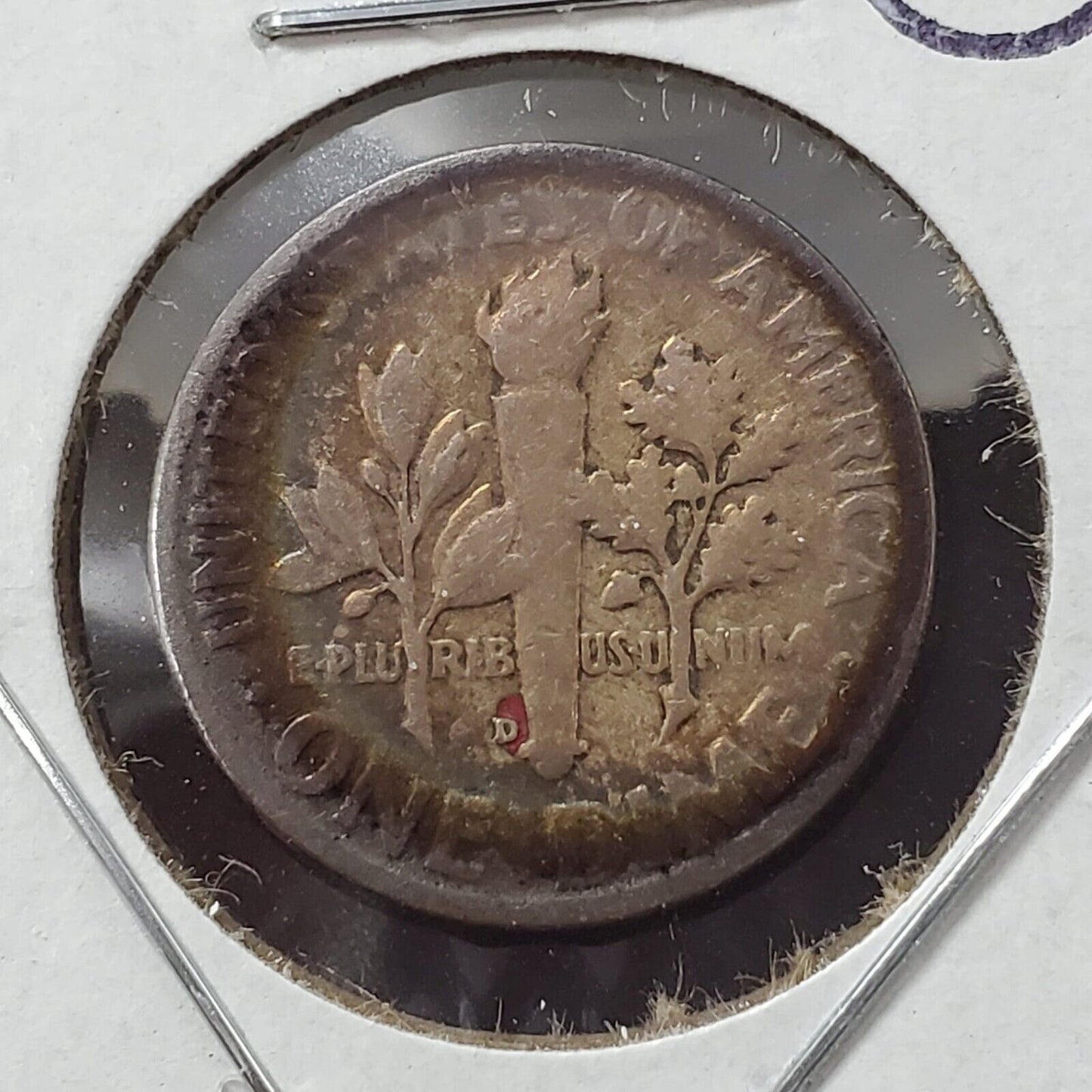 1952 D Roosevelt Silver Dime Coin Toning Toner PQ Original Circ toner