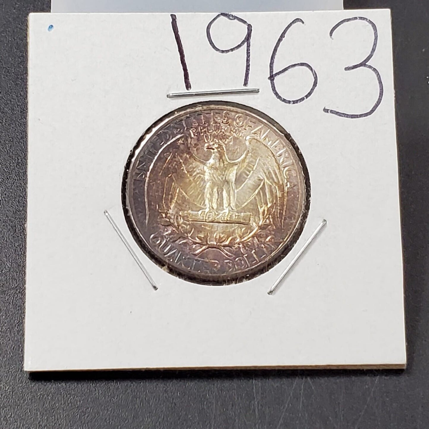 1963 P 25C Washington Quarter Silver Coin CH Choice BU PQ Toning Obverse