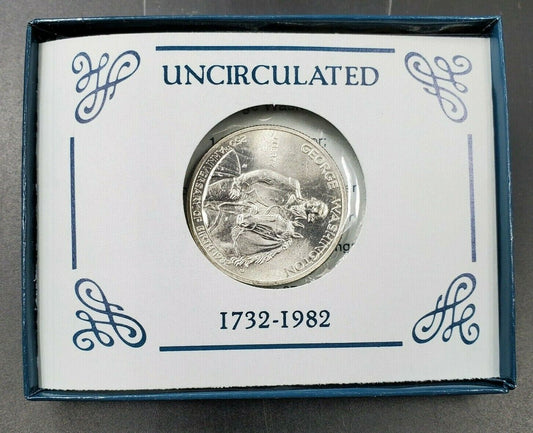 1982 D GEORGE WASHINGTON SILVER Commemorative HALF Dollar Coin OGP BOX COA BU