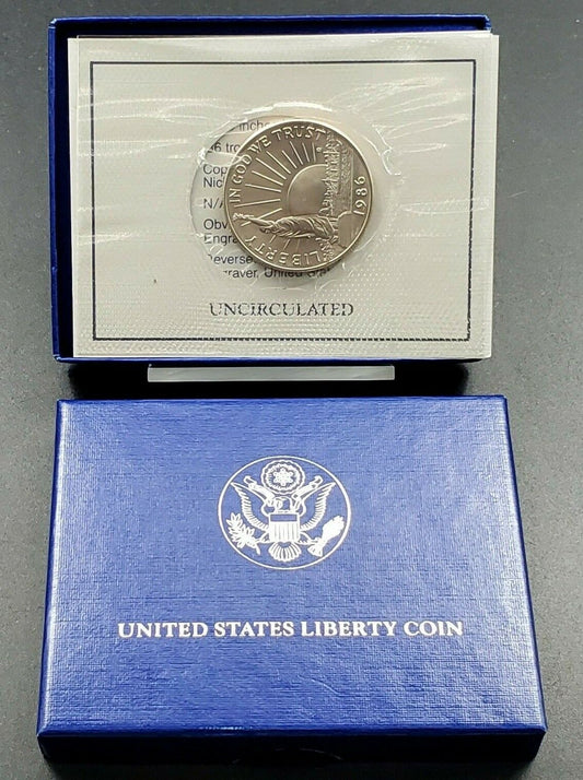 1986 D  Statue Of Liberty Ellis Island Half Dollar Commemorative  Coin BU