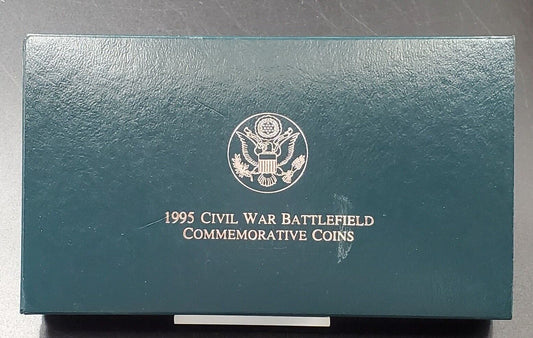 1995 Civil War Battlefield 2 Coin Proof Commemorative Set