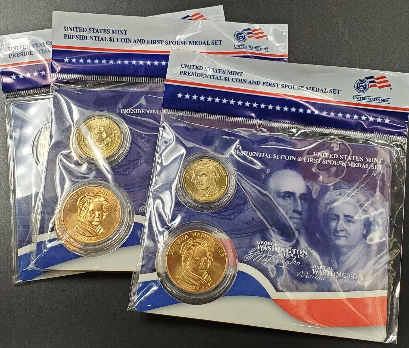 2007 George Washington $1 Presidential Coin First Spouse Medal Sealed OGP FIRST