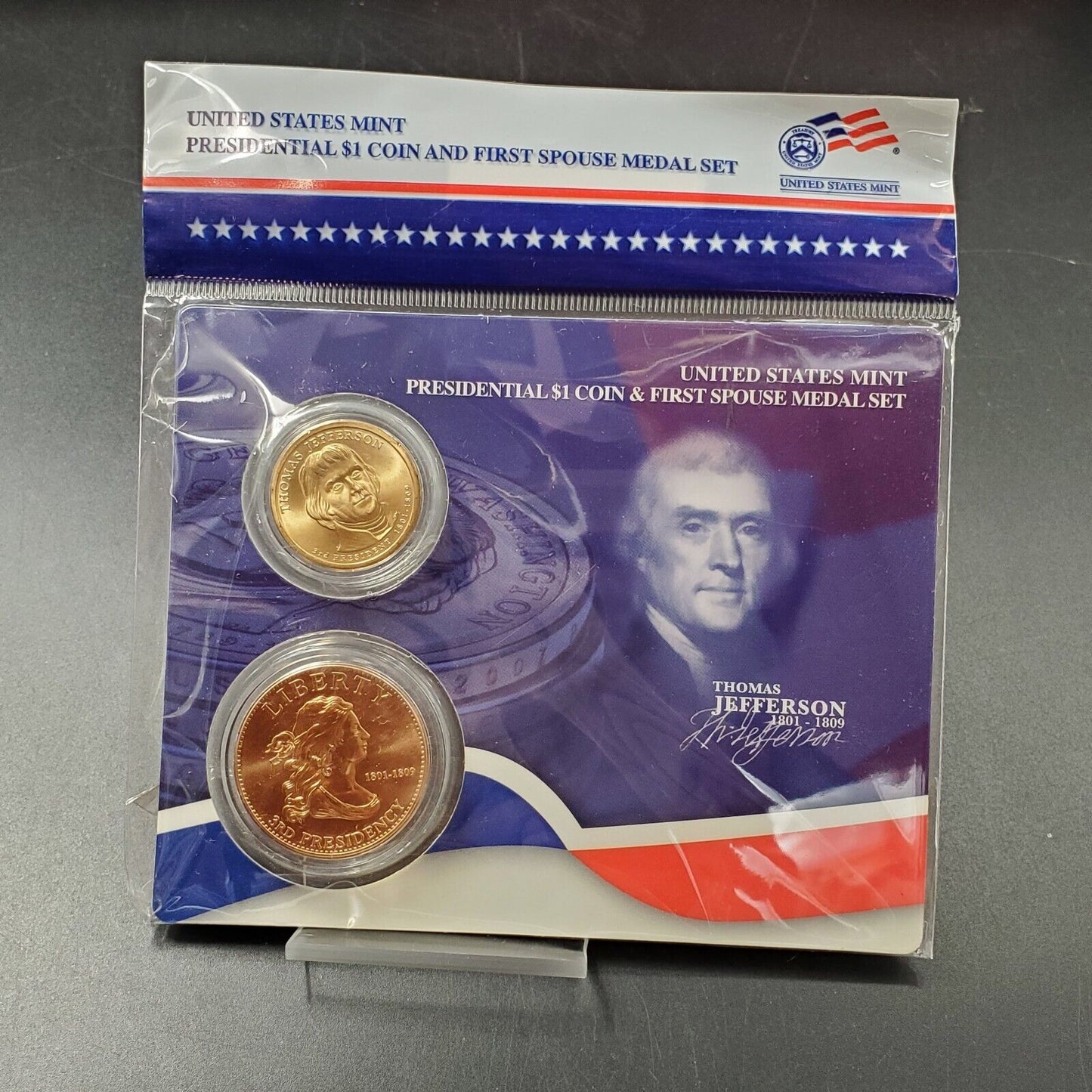 U.S. Mint Presidential $1 Coin and Spouse Medal Set: Thomas Jefferson OGP