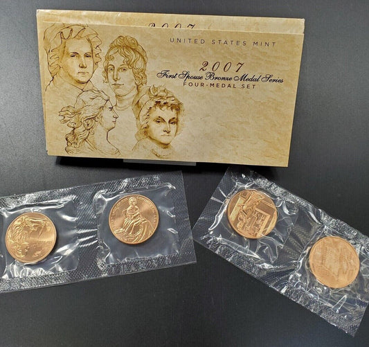 2007 First Spouse Bronze Medal Series Four-Medal Set FIRST ISSUE OGP