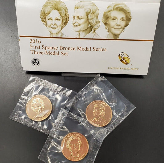 2016 First Spouse Bronze Medal Series Three 3 Medal Set Nixon Ford, Nancy Reagan