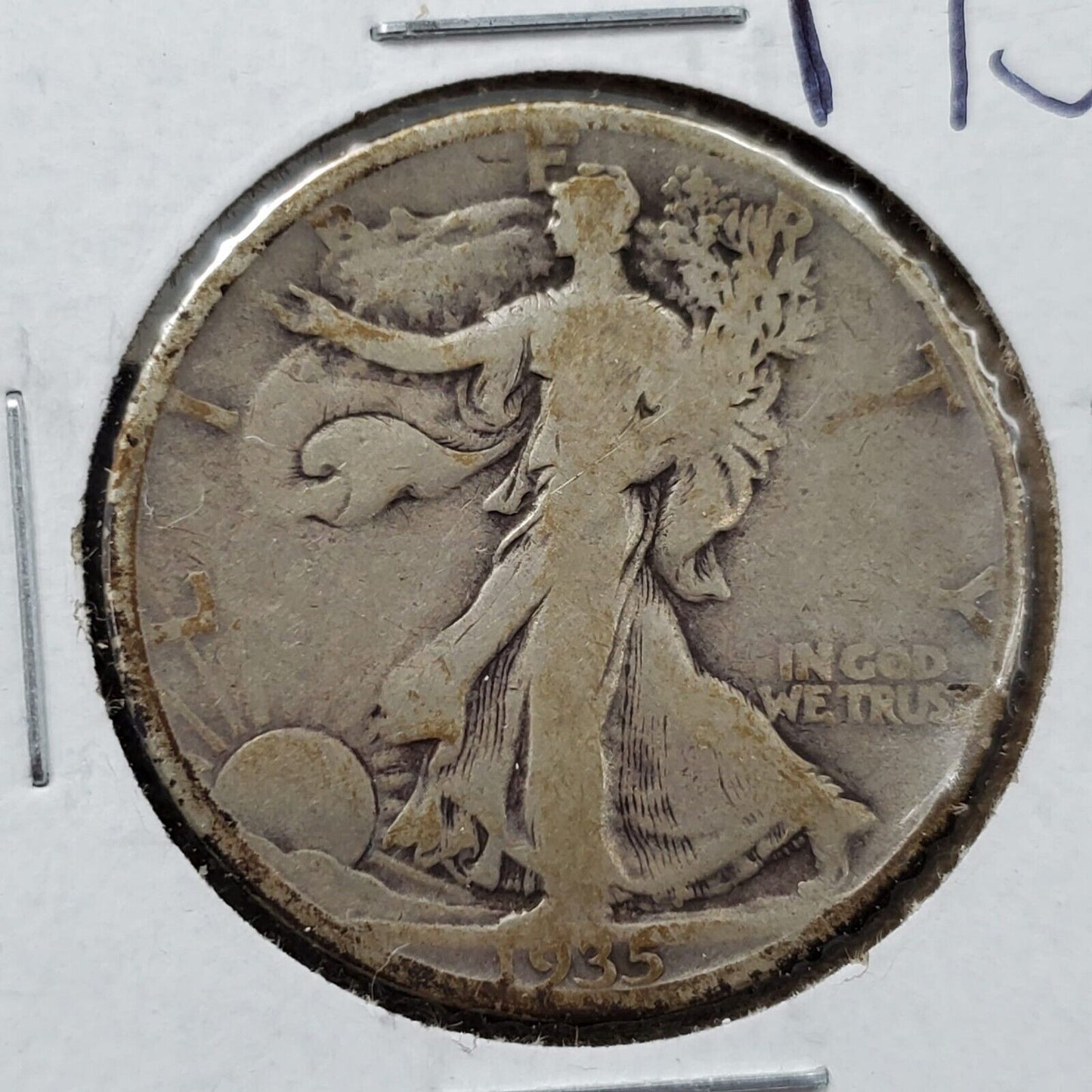 1935 D Walking Liberty Silver Half Dollar Coin Choice VG Very Good